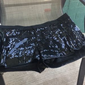 Black sequin shorts